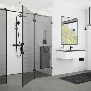 Fenster & Glas Werner - Krefeld - Ganzglasdusche PS_Flamea_promini_Schwarz